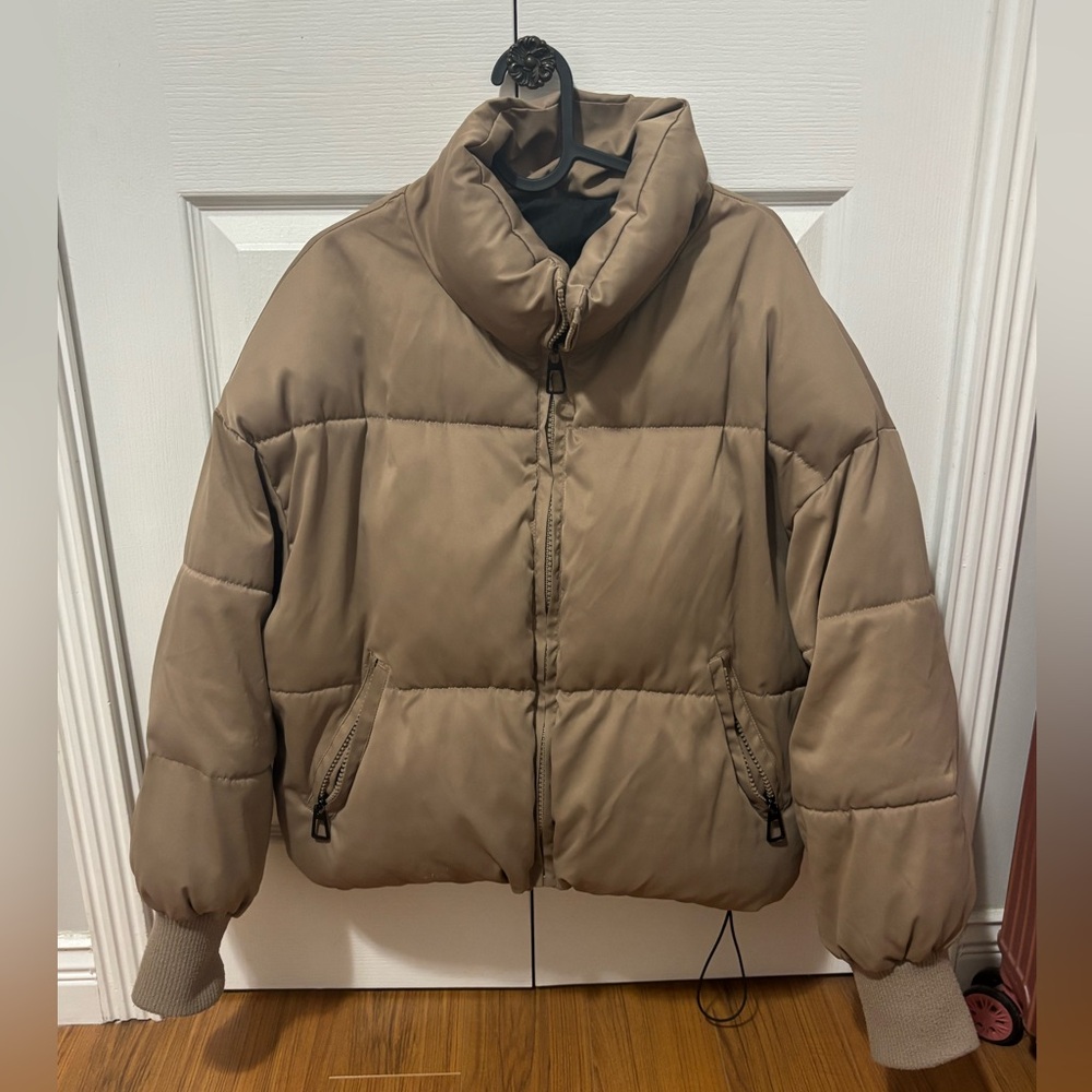Yesstyle Beige Oversized Puffer Jacket